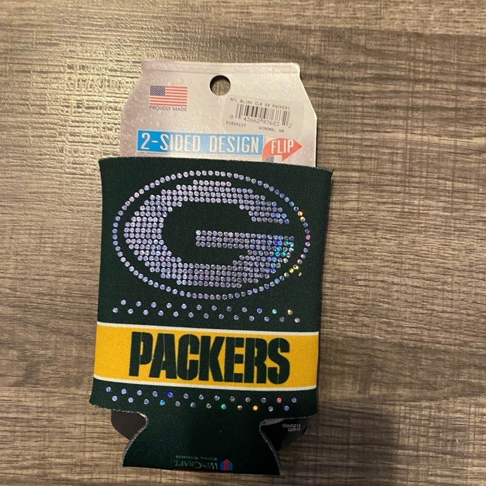 Green Bay Packers - Wincraft - NEW - Bling Can Cooler - Picture 3 of 4